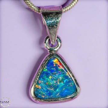Natuurlijke Boulder-Opal hanger uit Australië – 925 zilver