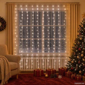 vidaXL Lichtsnoergordijn met 300 LEDs en 8 functies 3x3 m, Verzenden