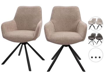 2dekans | Dutchbone Oliver Draaibare Eetkamerstoel - Terra, Huis en Inrichting, Stoelen, Ophalen of Verzenden, Nieuw