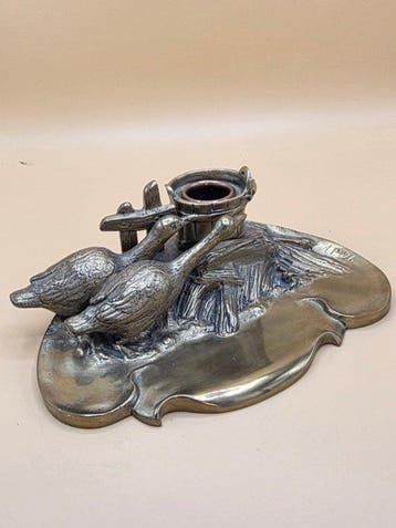 Inktpot - Brons, Antiek en Kunst
