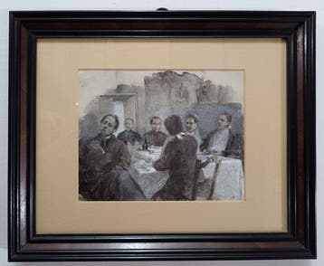Carlo Paolo Agazzi (1870-1922) - Scena in osteria