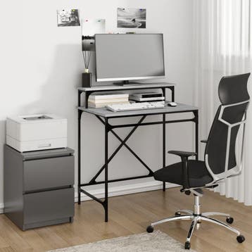 vidaXL Bureau 80x50x90 cm bewerkt hout en ijzer grijs sonoma, Verzenden, Nieuw