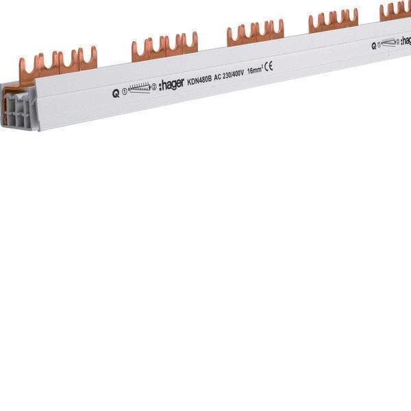 Hager Quickbusbar Kamrail - KDN480B, Doe-het-zelf en Bouw, Elektriciteit en Kabels, Verzenden