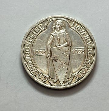 Allemagne, République de Weimar 3 Reichsmark 1928 A / 900th, Postzegels en Munten