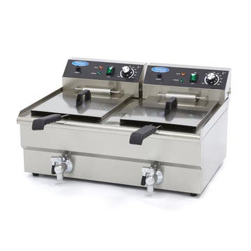 Frituurpan - 2x 16 L - 2 Manden - met Tapkraan - Refurbished, Verzenden