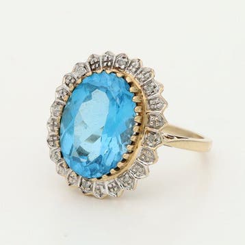Sans prix de réserve - Bague - 9 carats Or jaune Topaze -