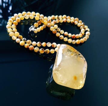 Amber Vintage halsketting met natuurlijke Baltische