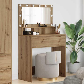vidaXL Slaapkamer Toilet Tafels Artisan Eiken 80 x 39,6 x, Huis en Inrichting, Verzenden, Nieuw