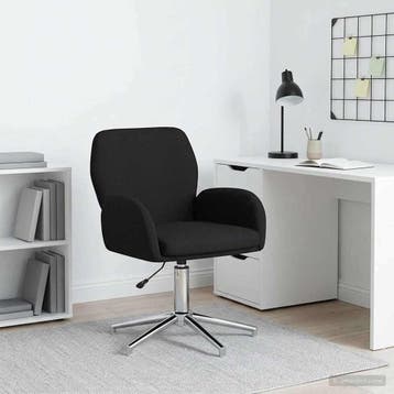 vidaXL Draaistoel 54 x 58 x 90 cm Zwart Stof, Verzenden, Nieuw