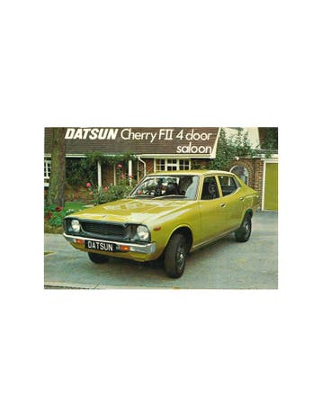 1977 DATSUN CHERRY FII 4-DOOR SALOON LEAFLET ENGELS, Nieuw
