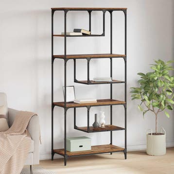 vidaXL Boekenkast 6-laags 81 x 36 x 176 cm Bewerkt hout Oud, Verzenden, Nieuw