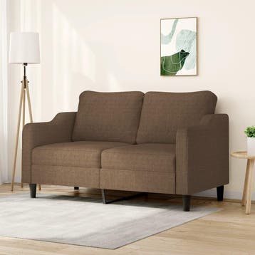 vidaXL Tweezitsbank / zetel 140 cm stof bruin, Huis en Inrichting, Verzenden, Nieuw