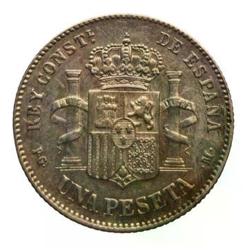 Spanje. 1 Peseta Alfonso XIII 1891 Madrid