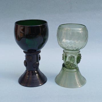 Drinkglas (2) - Glas - Wijn roemers, Antiek en Kunst