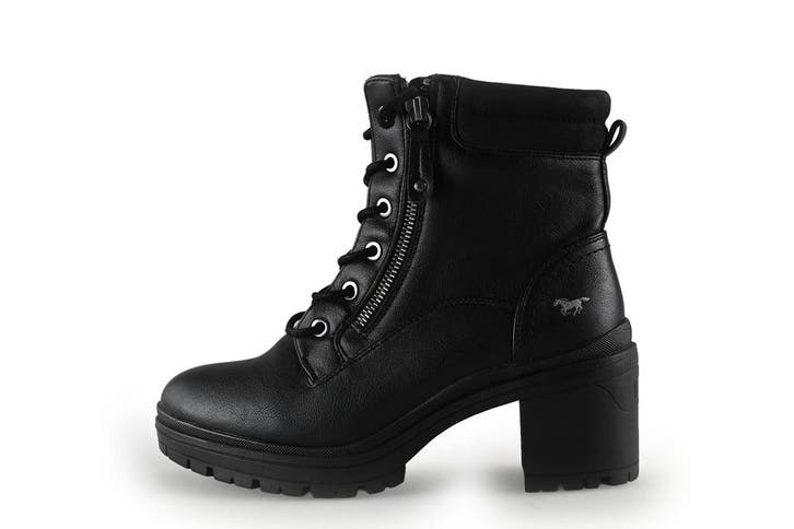 Mustang Veterboots in maat 38 Zwart, Kleding | Dames, Schoenen, Zwart, Zo goed als nieuw, Overige typen, Verzenden