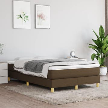 vidaXL Boxspring bed 120x200 cm stof donkerbruin, Verzenden, Nieuw