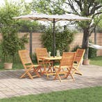 vidaXL Tuin Eettafel Set 5 pcs Bruin Massief Acacia Hout, Verzenden