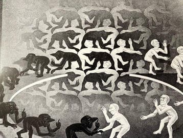 M.C. Escher (1898-1972) - Encounter (1944)