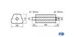 FOX Uni-demper trapezium met mof - verwerking 711 245x175mm,, Verzenden