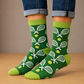 Sokken - Tennis Print - Groen - Katoen - Maat 38-45, Kleding | Dames, Nieuw