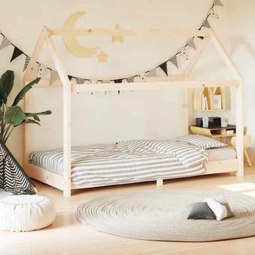 vidaXL Kinderbedframe massief grenenhout 80x160 cm, Kinderen en Baby's, Verzenden, Nieuw