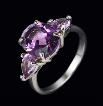 Amethist - Zilver, Het Geheim van de Tovenaressen – Ring met
