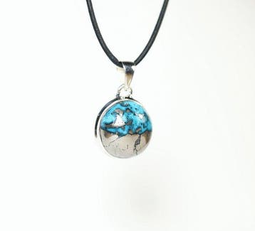 turkoois / Nishapur / grote hanger / cabochon / nieuw- 11.44