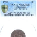 Nederland. 1 Cent 1901-1902 (2 Graded Coins MS63RB) (Zonder