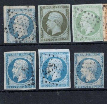 Frankrijk 1850/1860 - Napoléon III van nr. 10 tot nr. 17, Gestempeld