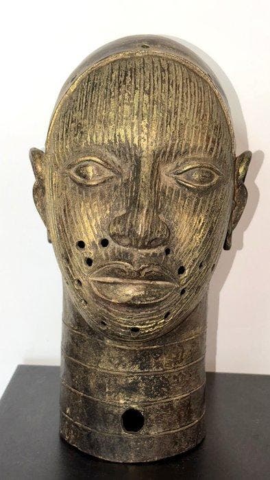 sculptuur, Tête Ifé Yoruba - 35 cm - Gepatineerd brons, Antiek en Kunst, Curiosa en Brocante