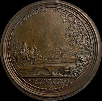 France. Bronzen medaille Leopold I , Hertog van Lotharingen