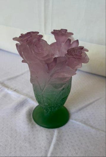 Daum - Vaas - Rozen (H. 17,5 cm) - Pâte de Verre