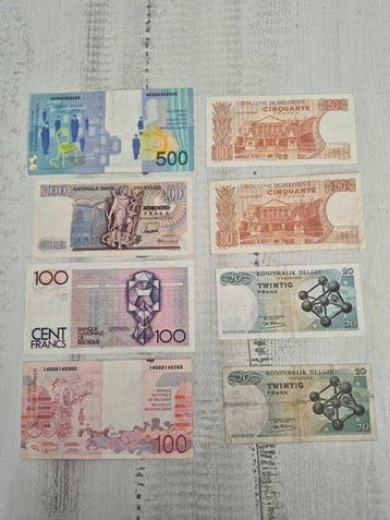 Belgique. - 8 banknotes - various dates (Sans prix de