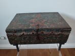 Baule in pelle policroma coloniale spagnola, probabilmente, Antiek en Kunst