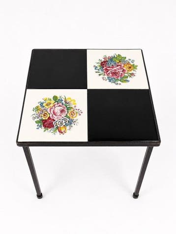 Bijzettafel - Metaal, Keramiek - Granny chic-Vintage-retro