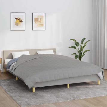 vidaXL Verzwaringsdeken 200x225 cm 9 kg stof grijs, Verzenden, Nieuw