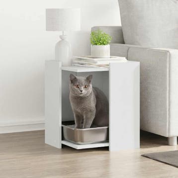 vidaXL Kattenbakomheining Wit 42 x 42 x 51 cm, Verzenden