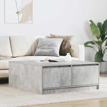 vidaXL Salontafel met lades 100x100x40 cm betongrijs, Huis en Inrichting, Tafels | Salontafels, Verzenden, Nieuw