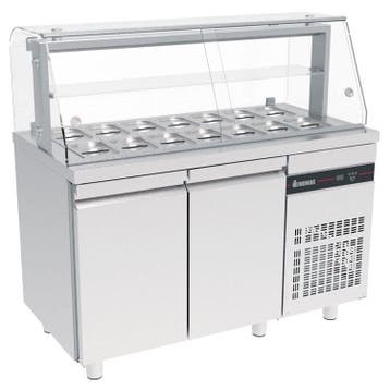 Saladette | 270L | RVS | 2 Deuren (1/1 GN) | Boven 14x 1/4, Verzenden, Nieuw in verpakking