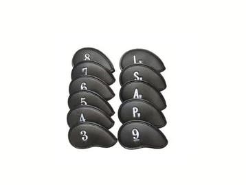 Veiling - Luxe Set van 10 Golfclub Covers – Zwart, Sport en Fitness, Golf, Nieuw