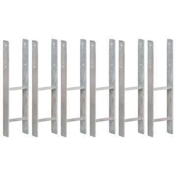 vidaXL Grondankers 6 st 14x6x60 cm gegalvaniseerd staal, Verzenden, Nieuw