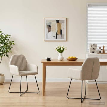 vidaXL Eetstoelen 2 st fluweel Crèmekleurig 55 x 50 x 84 cm, Verzenden, Nieuw
