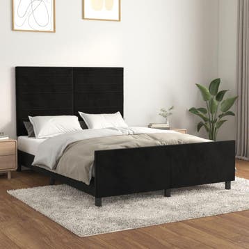vidaXL Bedframe zonder matras 140x200 cm fluweel zwart, Verzenden, Nieuw