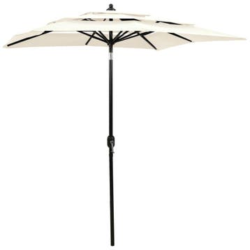 vidaXL Parasol 3-laags met aluminium paal 2x2 m zandkleurig, Verzenden, Nieuw