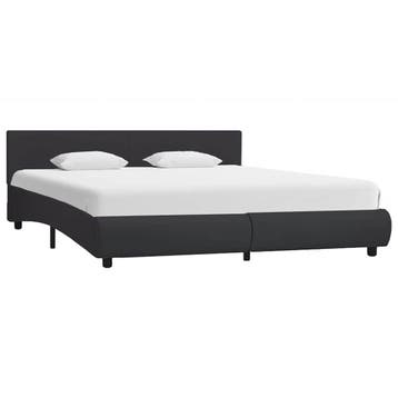 vidaXL Bedframe met LED kunstleer zwart 160x200 cm, Verzenden, Nieuw