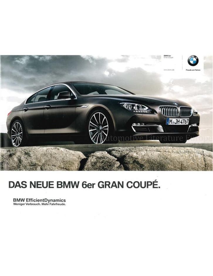 2011 BMW 6 SERIE GRAN COUPÉ BROCHURE DUITS, Livres, Autos | Brochures & Magazines, Enlèvement ou Envoi