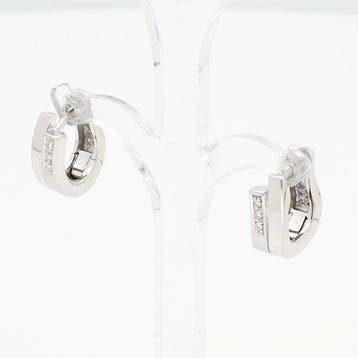 Oorbellen - 14 karaat Witgoud Diamant (Natuurlijk), Nieuw