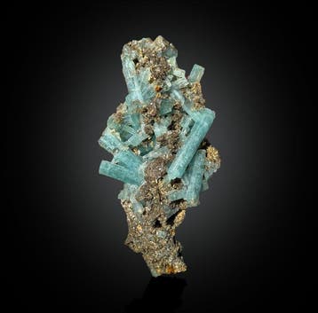 Vanadium-smaragdgetinte aquamarijn (Beryl) op matrix –, Verzamelen