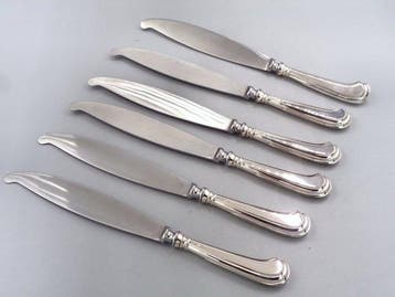 Bestekset (6) - .800 zilver - San Marco-stijl, Antiek en Kunst