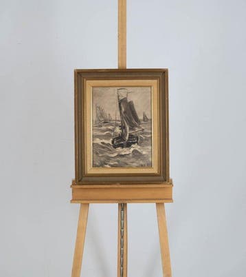 Hendrik Willem Mesdag (1831-1915) - Vissersschepen met volle